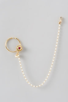 Gold Finish Pearl Nath