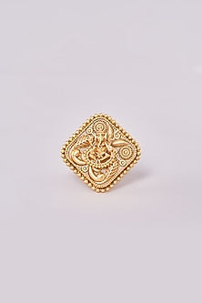 Gold Finish Motif Temple Rings