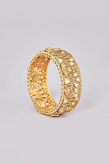Gold Finish Kundan Polki Bangles