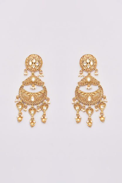 Gold Finish Kundan Polki Choker Necklace Set