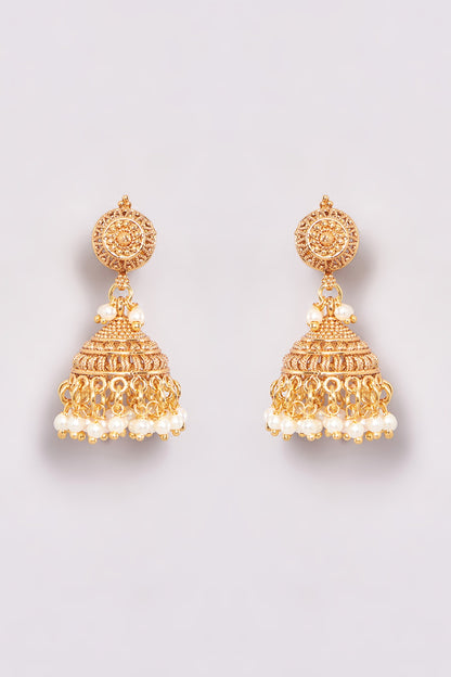 Gold Finish Temple Choker Necklace Set