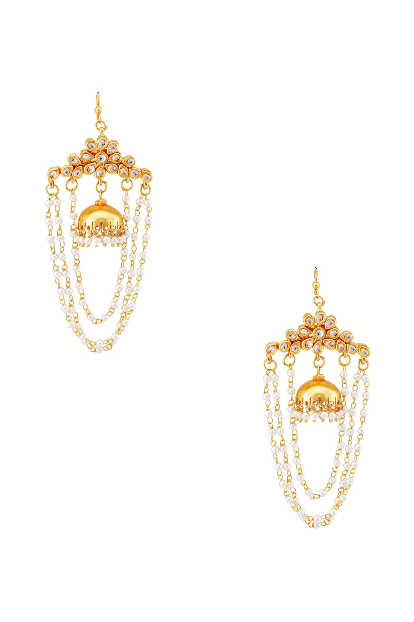 Pearl Strand Embellished Earrings 
