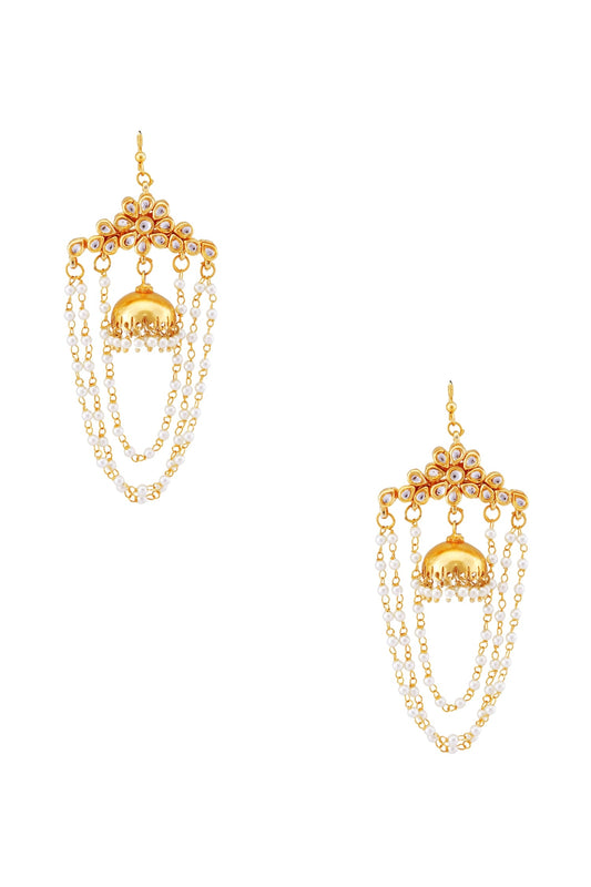 Pearl Strand Embellished Earrings 