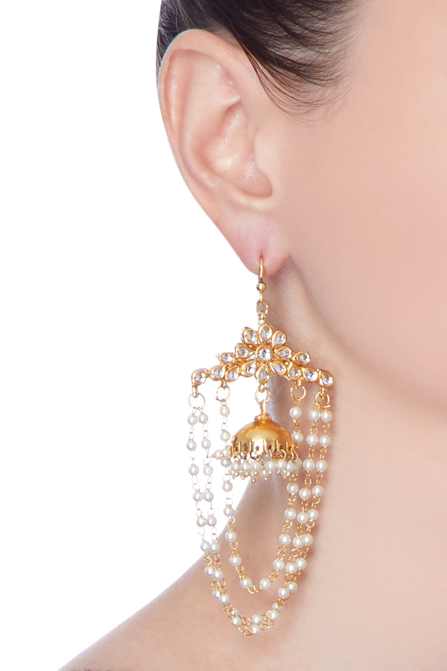 Pearl Strand Embellished Earrings 
