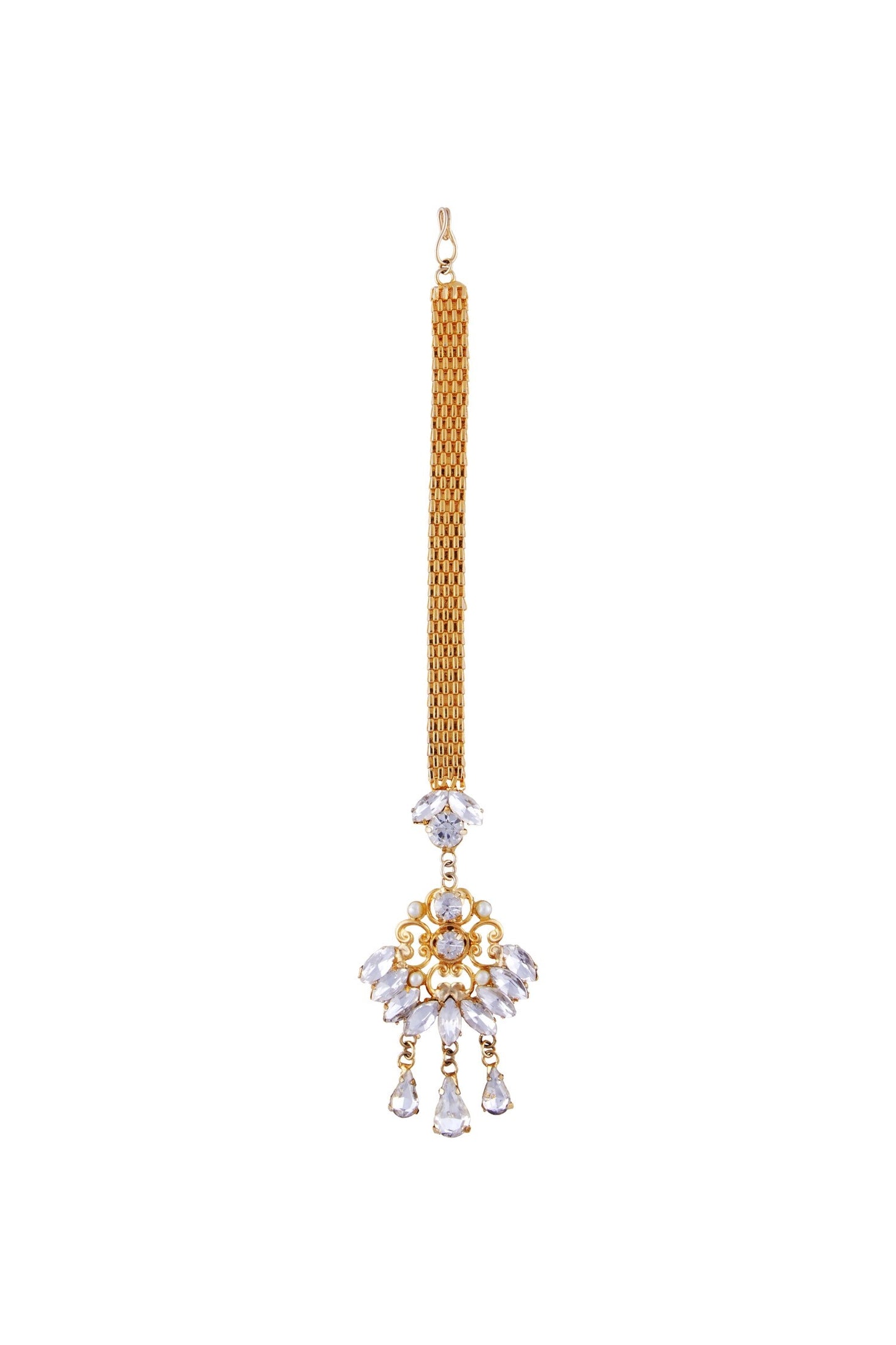 Gold plated jharokha maangtikka 