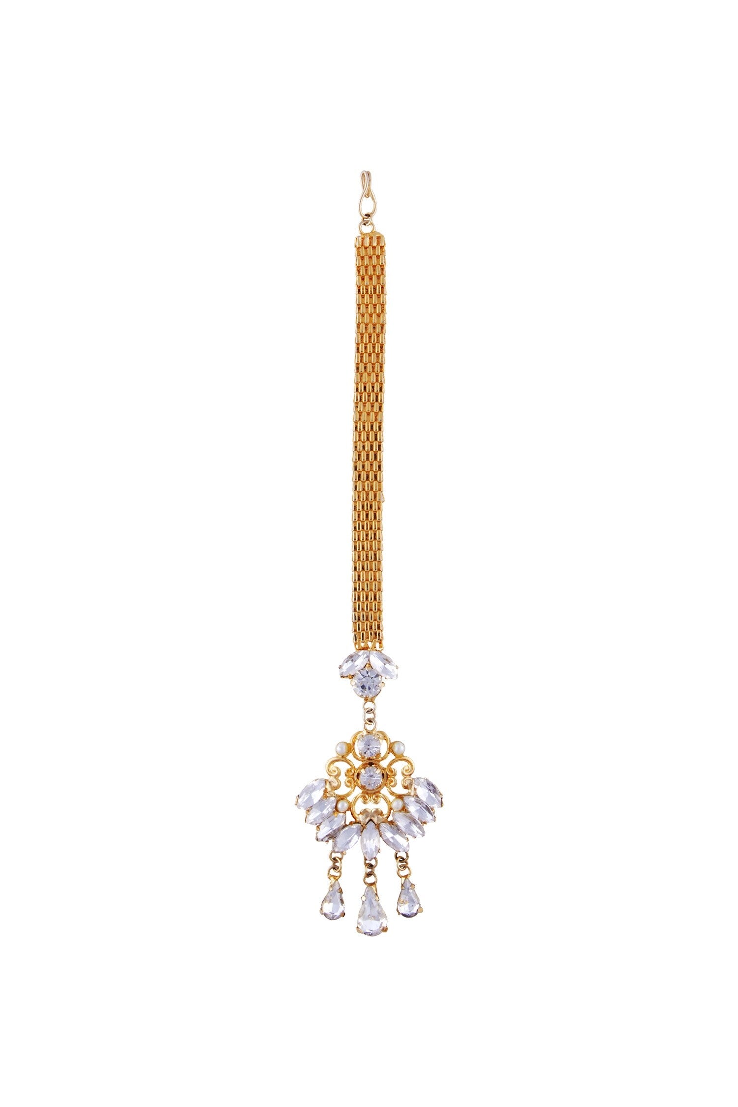 Gold plated jharokha maangtikka 