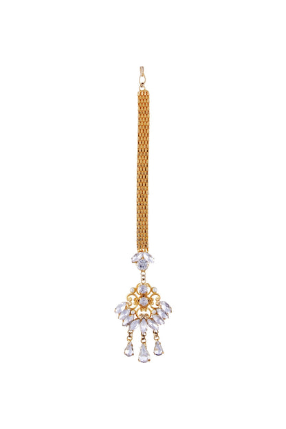 Gold plated jharokha maangtikka 