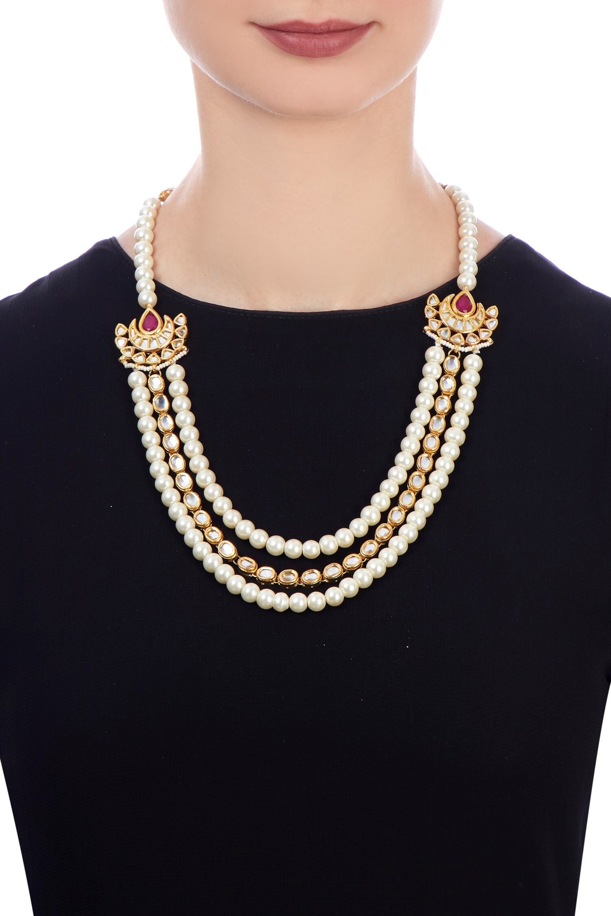 Stone Embellished Layered Necklace 