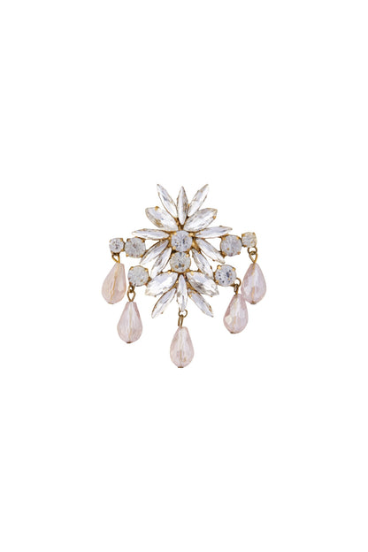 Gold plated earrings with dangling swarovski crystals 