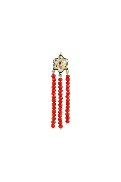 Faceted bead & kundan necklace with earrings 