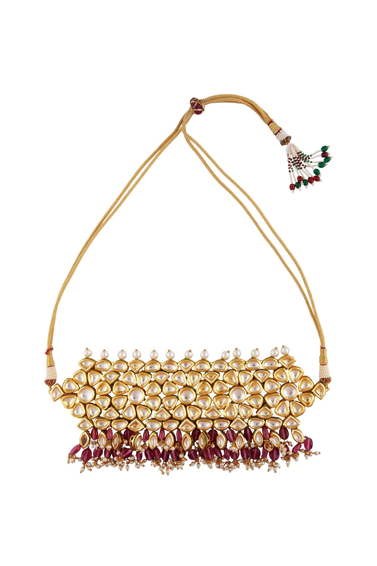 Beaded & Pearl Choker Necklace 