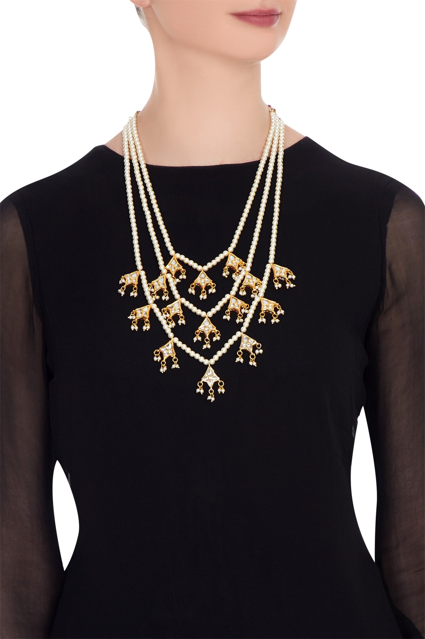 Tiered Style Tie-Up Necklace 