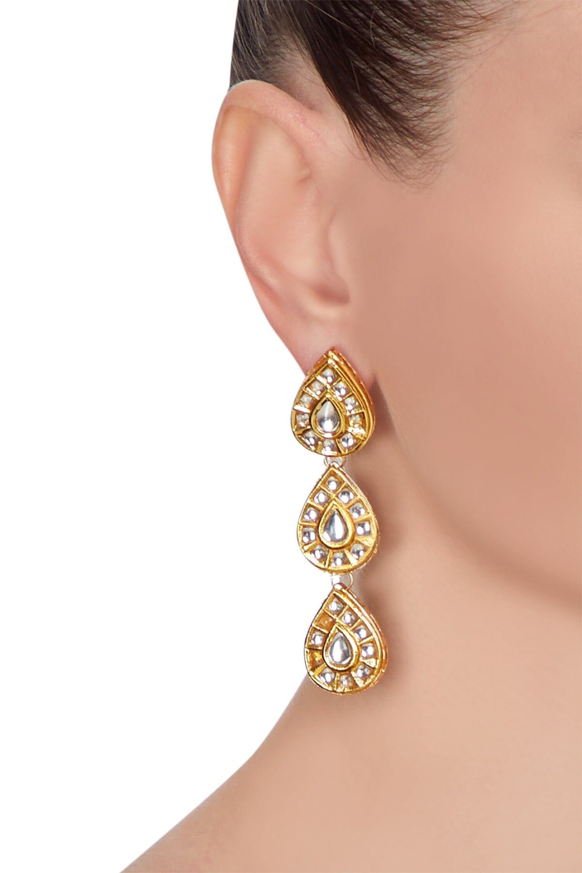 Teardrop Kundan Danglers 