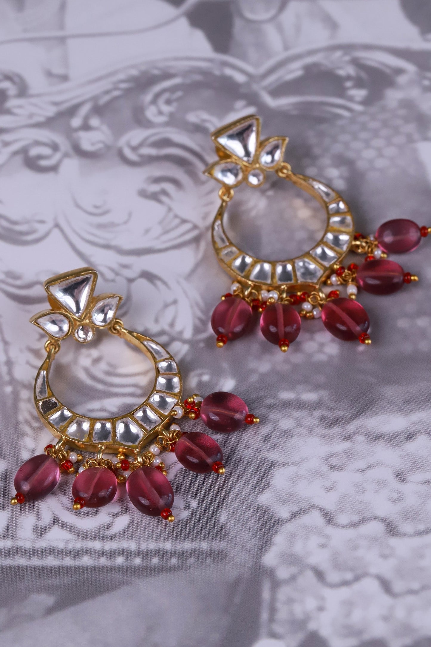 Polki Embellished Chandbalis 
