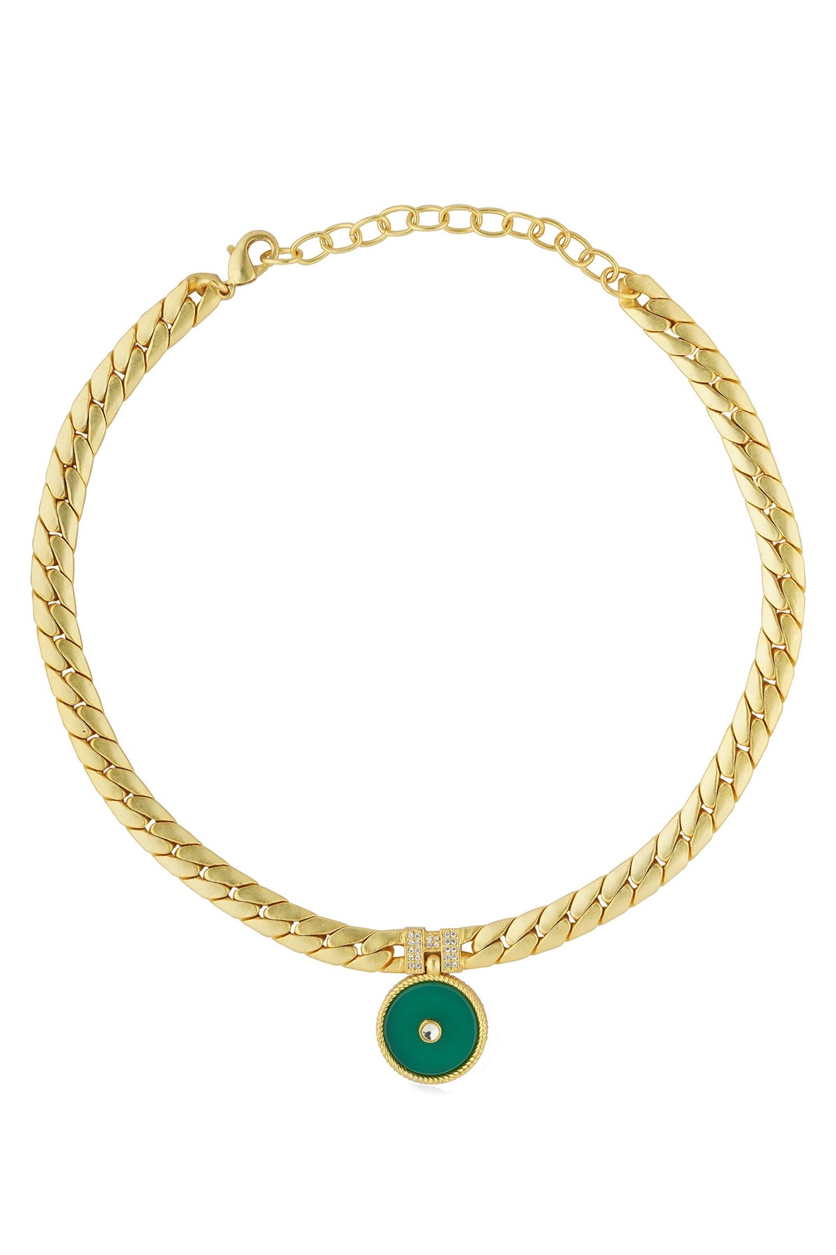 Onyx Link Pendant Necklace 