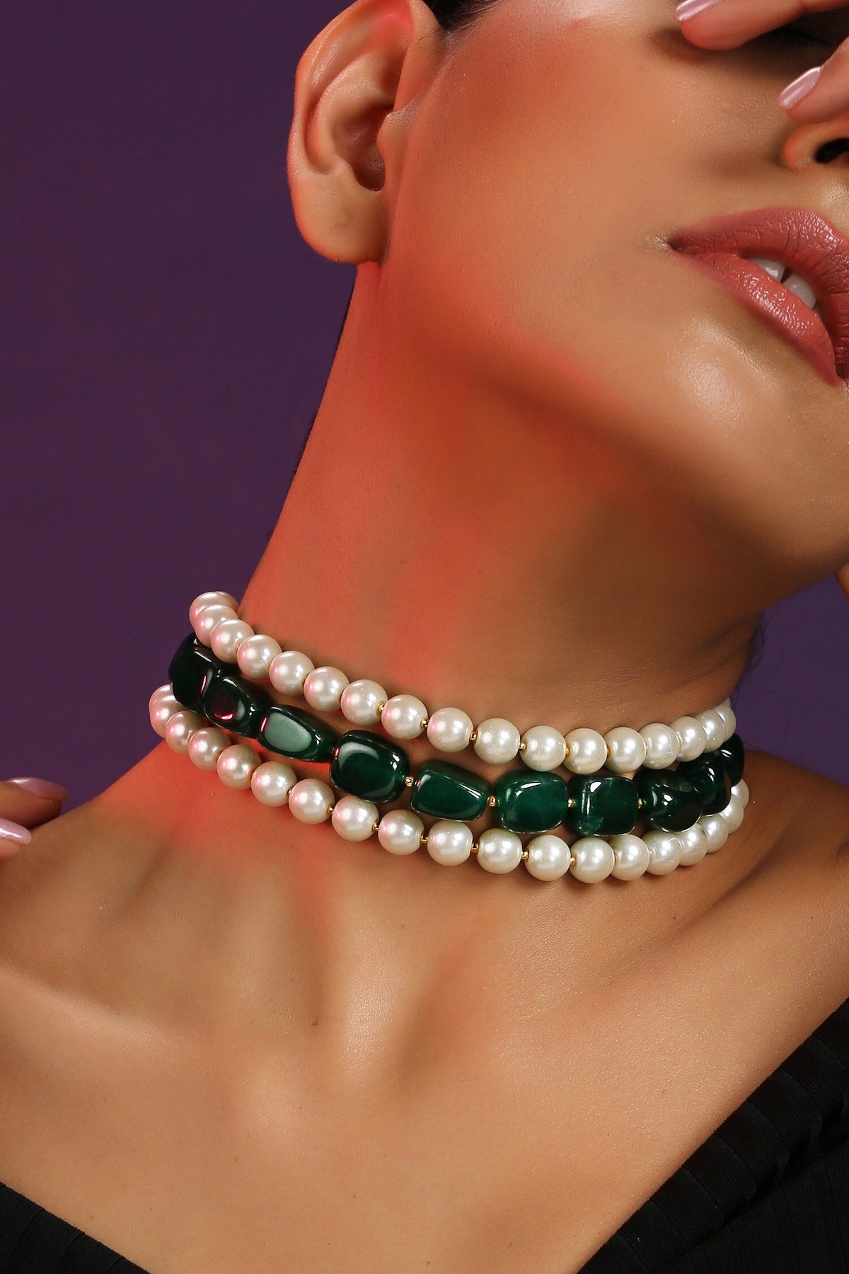 Pearl Embellished Choker 