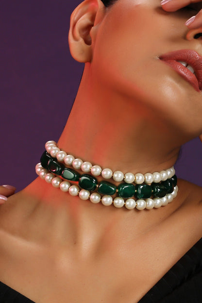 Pearl Embellished Choker 