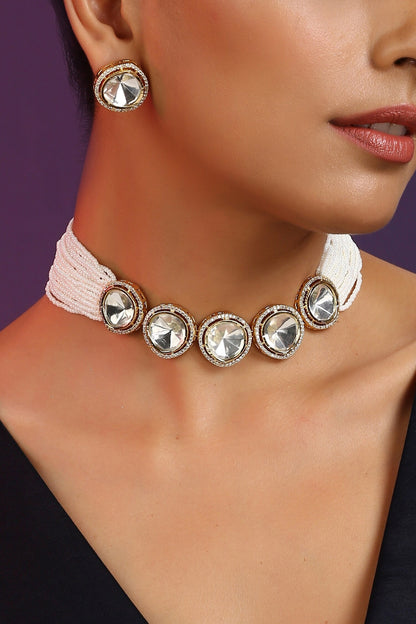 Polki & Pearl Embellished Choker Set 
