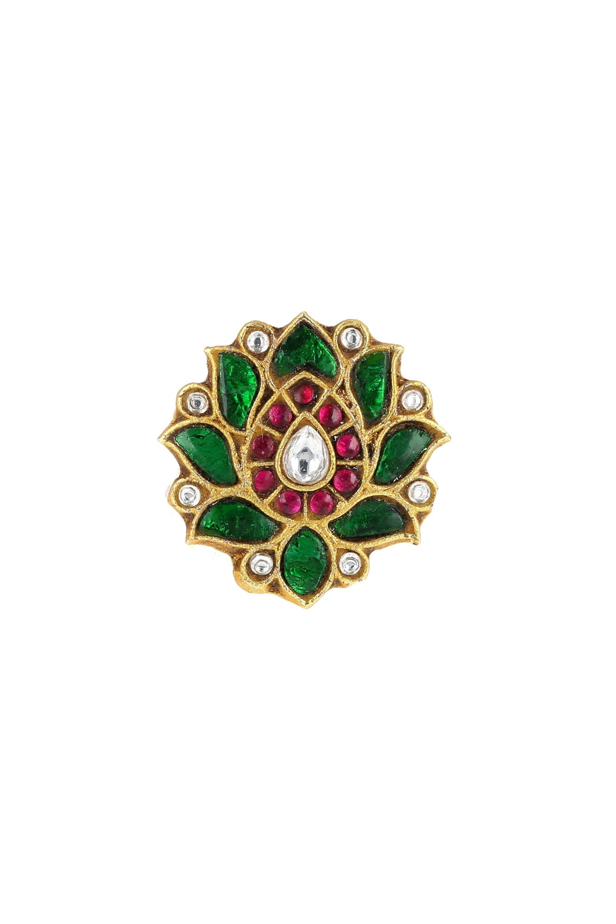 Lotus Shape Embellished Ring 