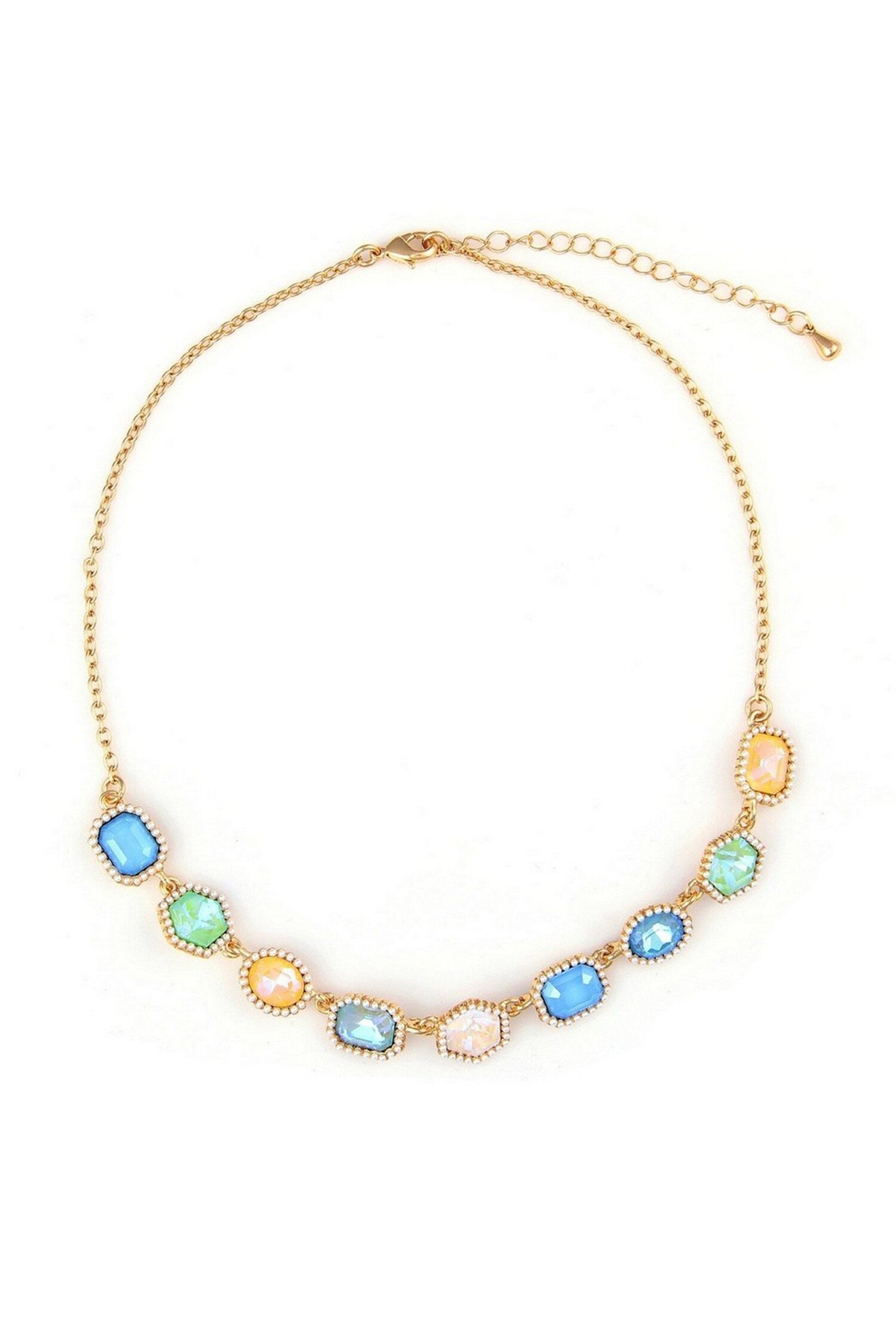 Geometric Crystal Stone Embellished Necklace 