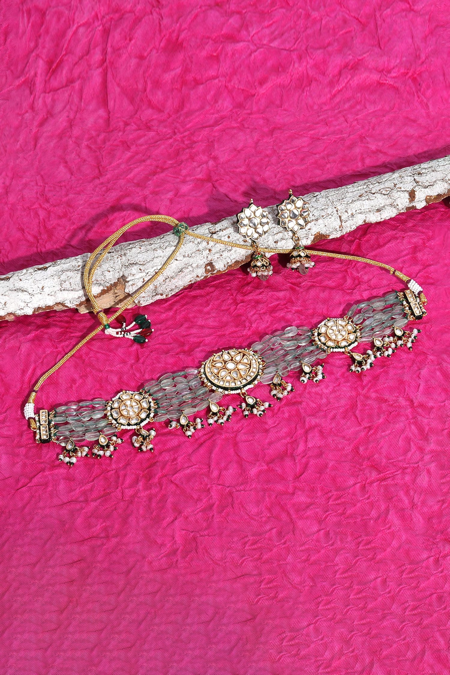 Clustered Pearl Drop Choker Set 