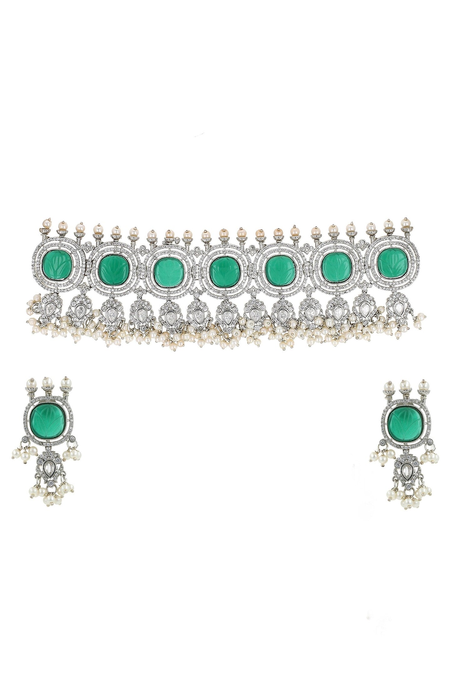 Kundan Stone Embellished Choker Set 