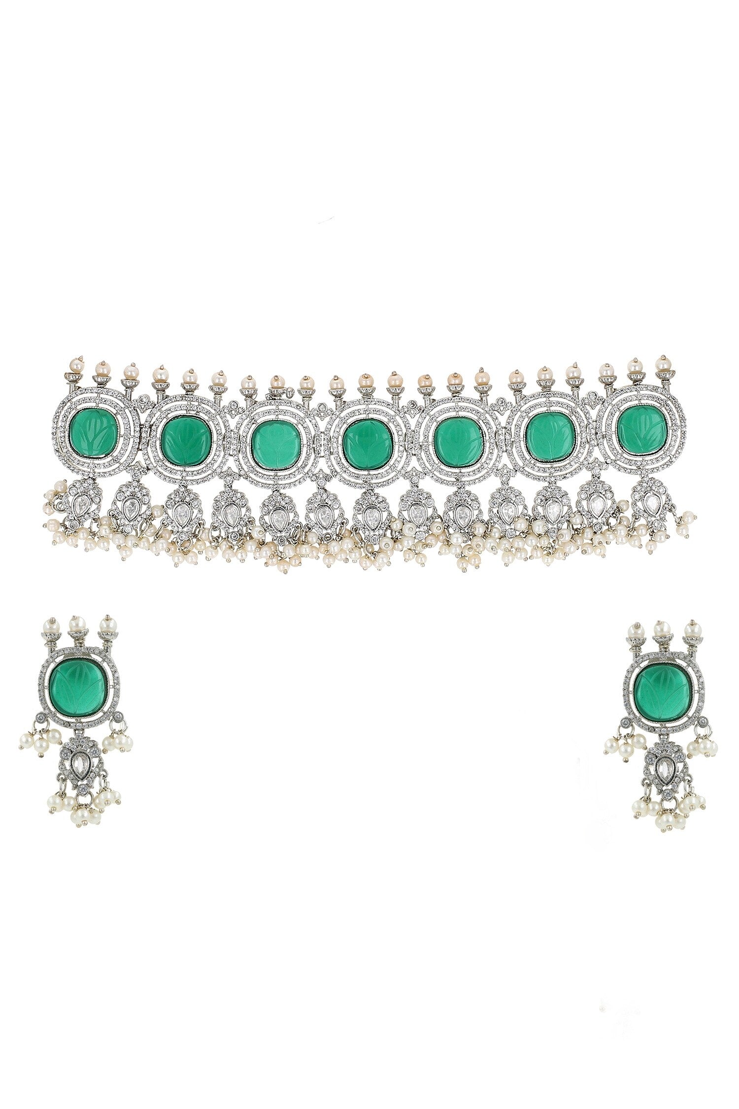 Kundan Stone Embellished Choker Set 