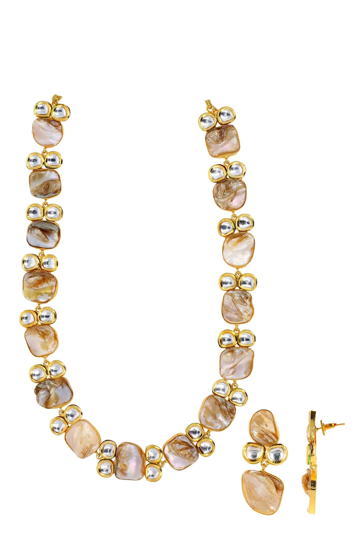 Marble Effect Pearl Necklace Set 