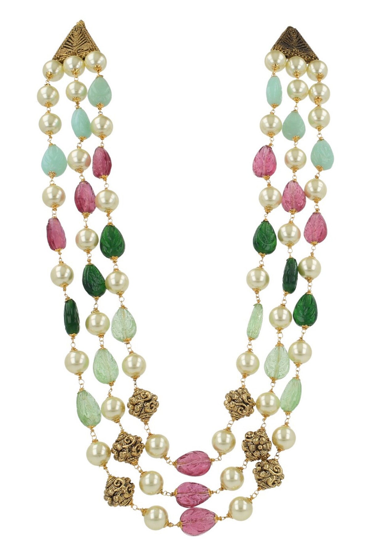 Triple Layered Beaded Necklace 