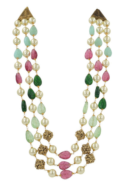 Triple Layered Beaded Necklace 