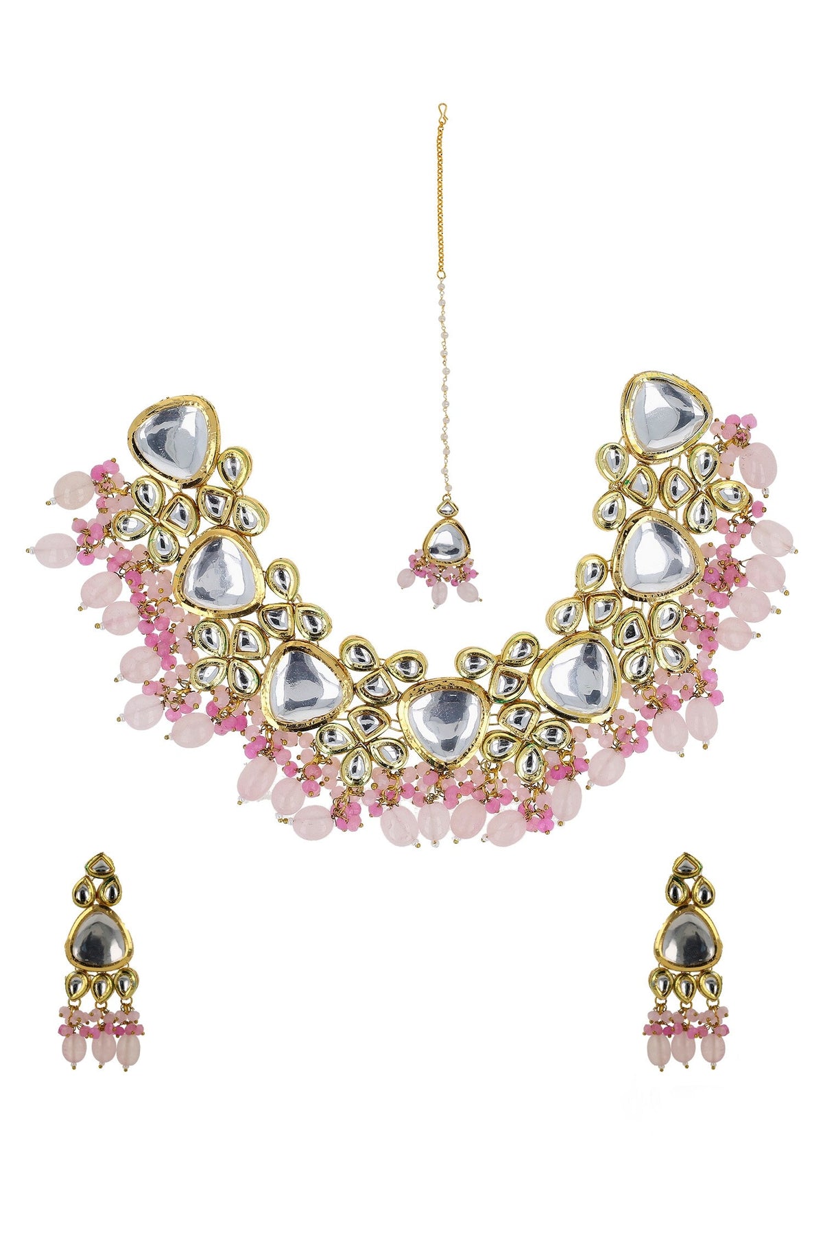 Geometric Pattern Embellished Choker Set 