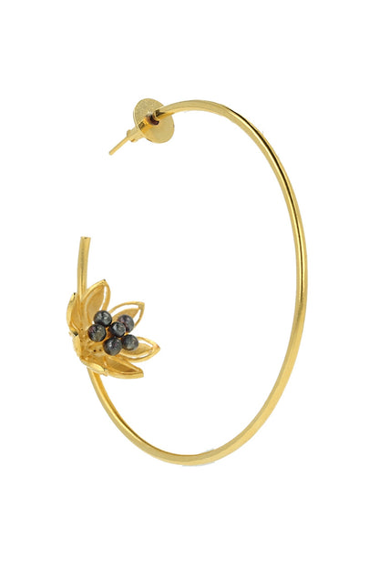Floral Hoop Earrings 