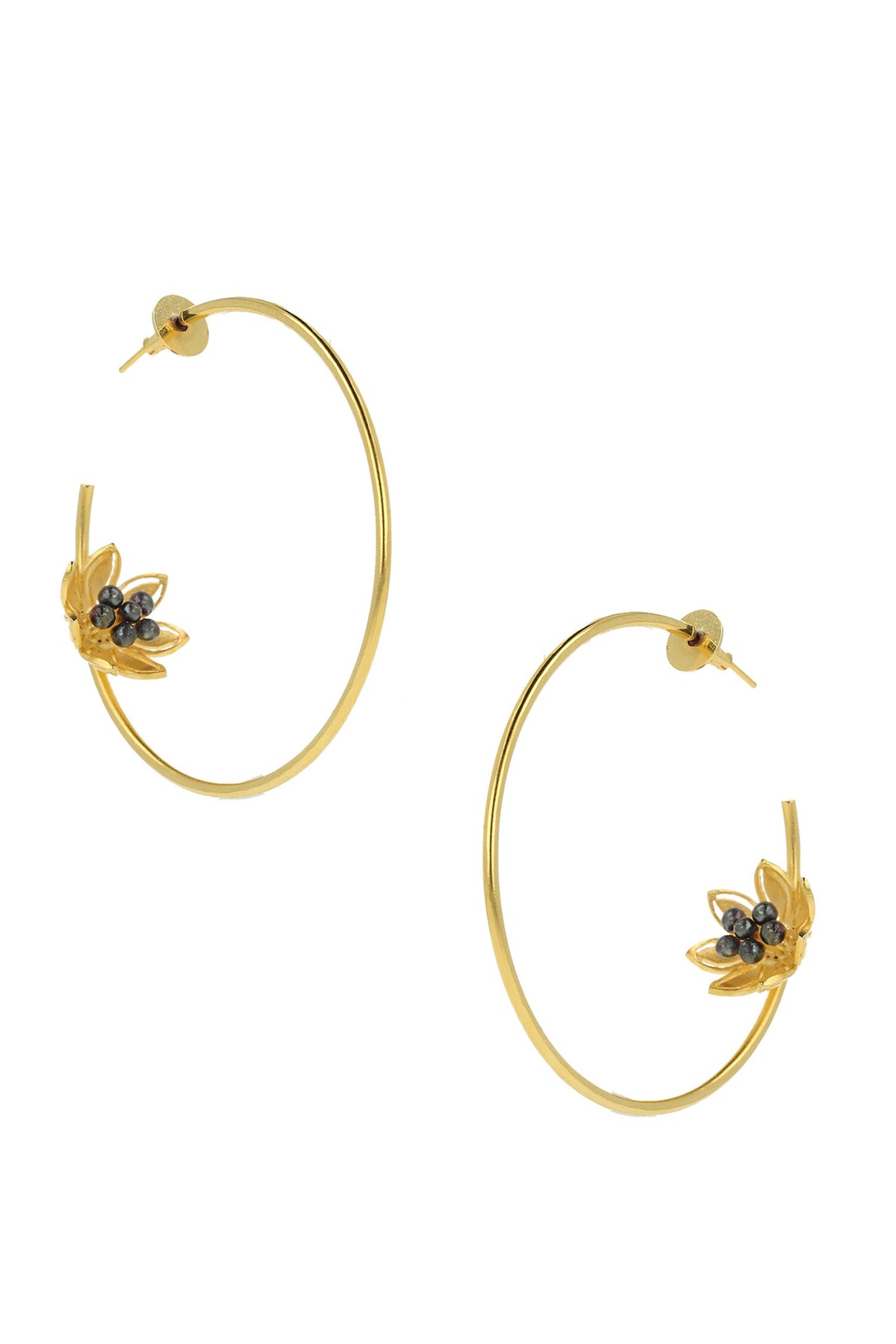 Floral Hoop Earrings 