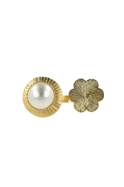 Pearl Embellished Open Ring 