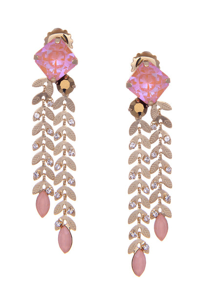 Carved Leaves Dangler Earrings 