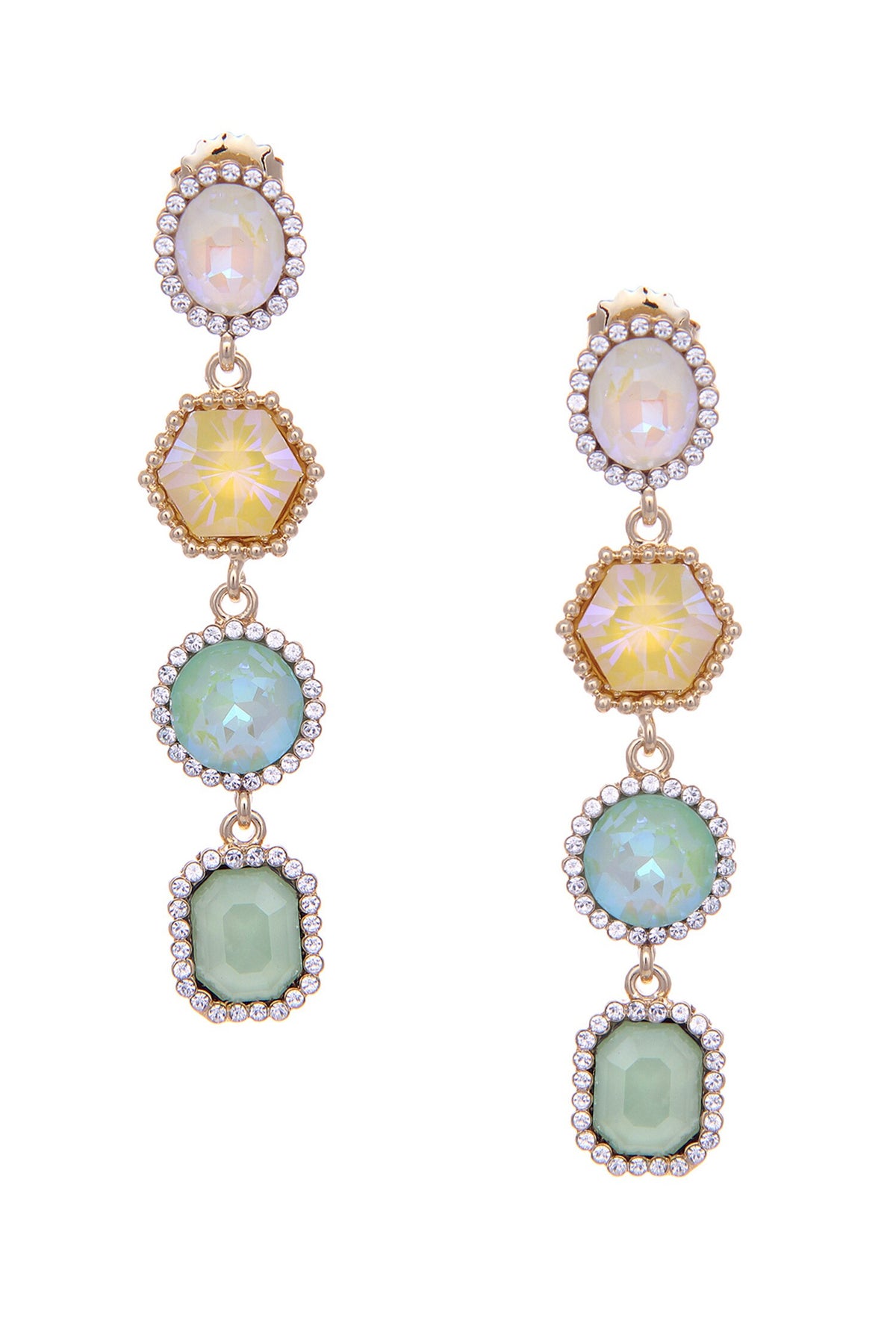 Geometric Crystal Embellished Earrings 