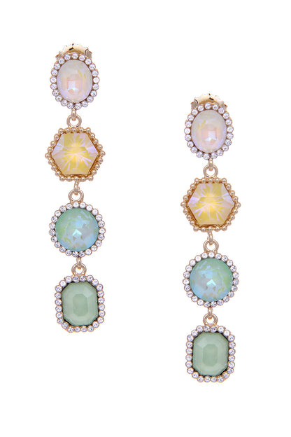 Geometric Crystal Embellished Earrings 