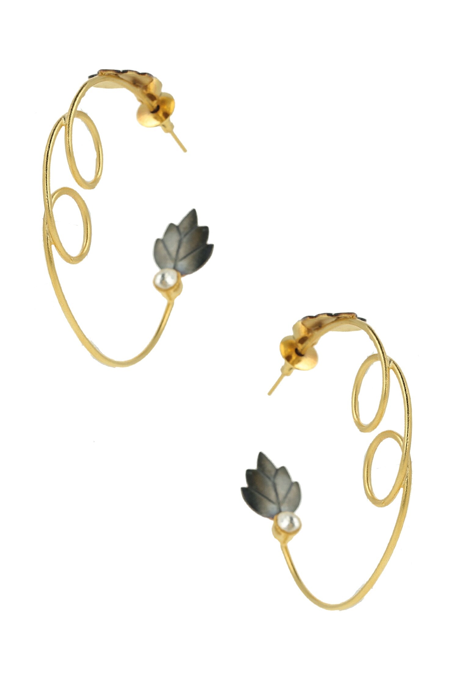 Pearl Embedded Hoop Earrings 