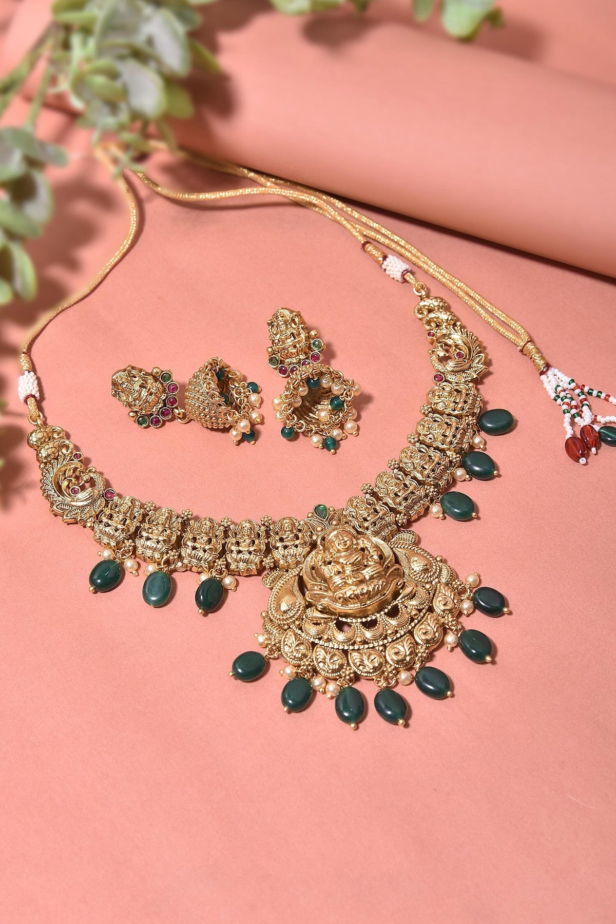 Emerald Temple Necklace Set 