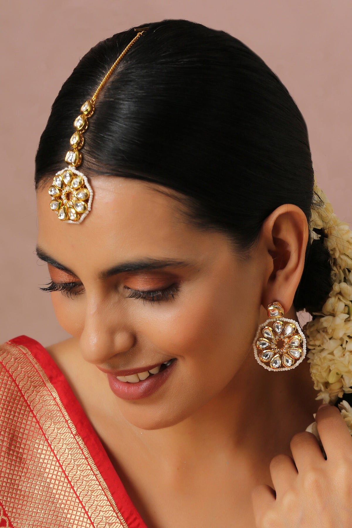 Kundan Embellished Maangtikka Set 