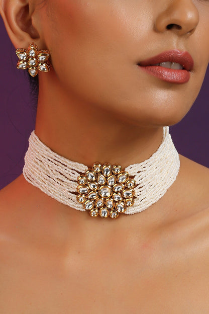 Pearl Embellished Choker Set 