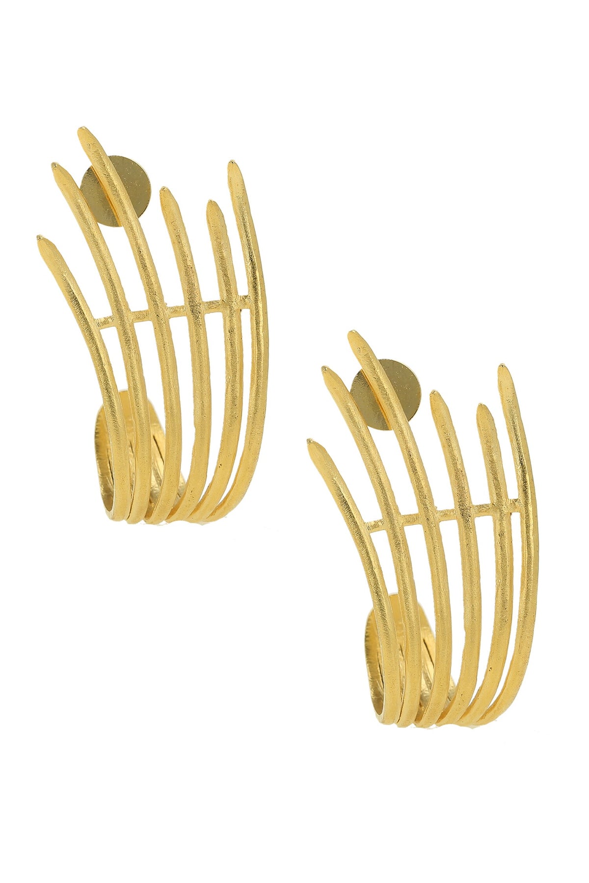 Structured Stripe Pattern Earrings 