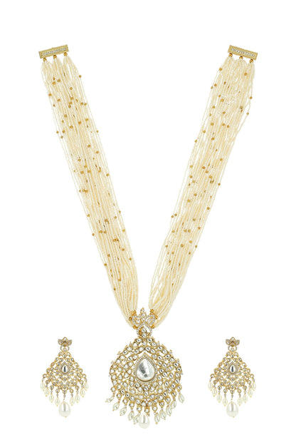 Pearl Embellished Necklace Set 