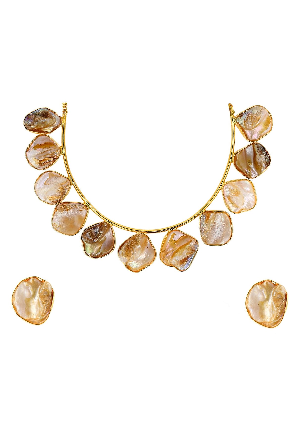 Marble Effect Pearl Choker Necklace Set 