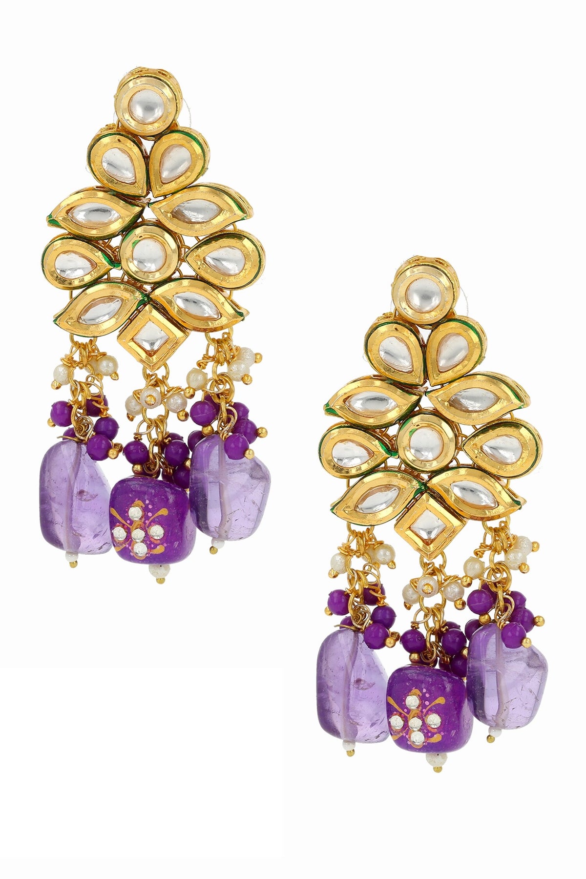 Gemstone Embellished Earrings 