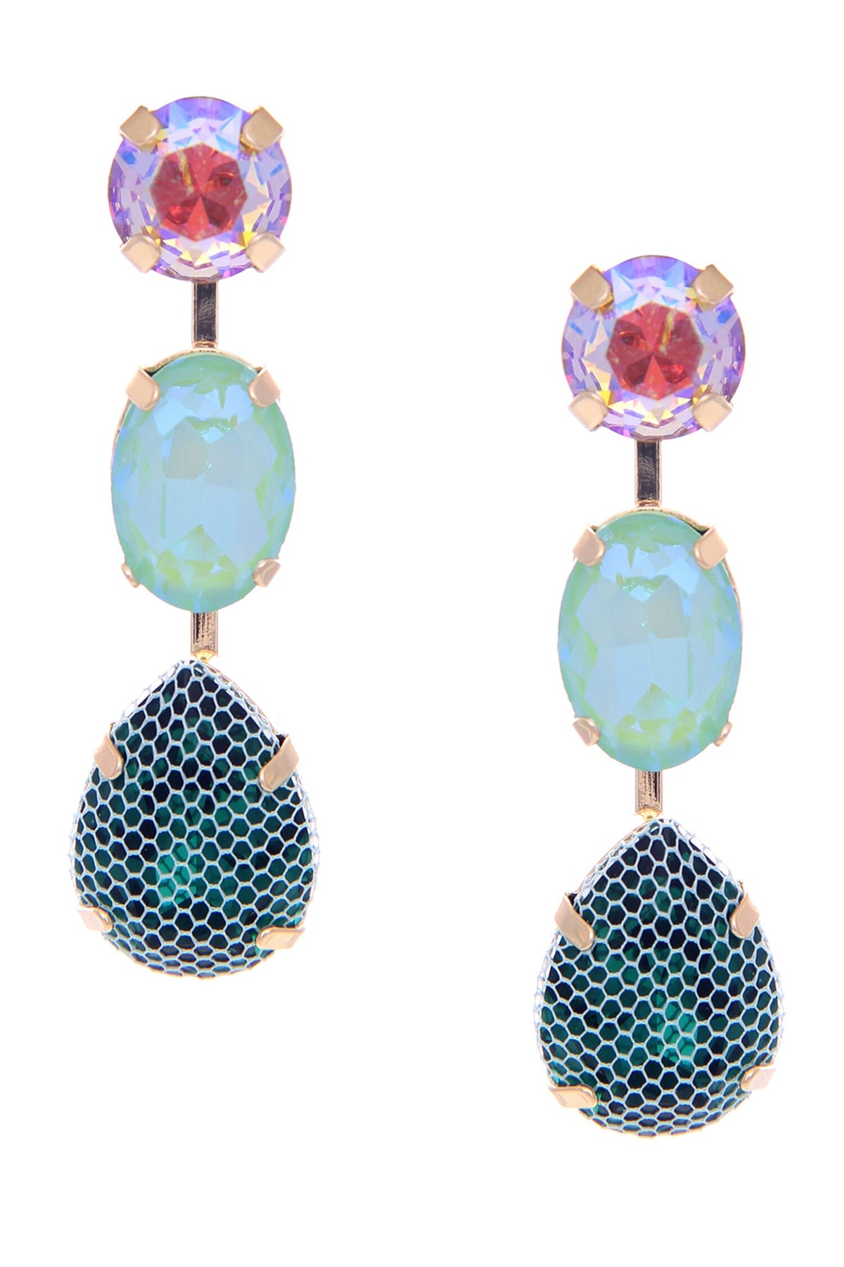 Crystal Embedded Earrings 