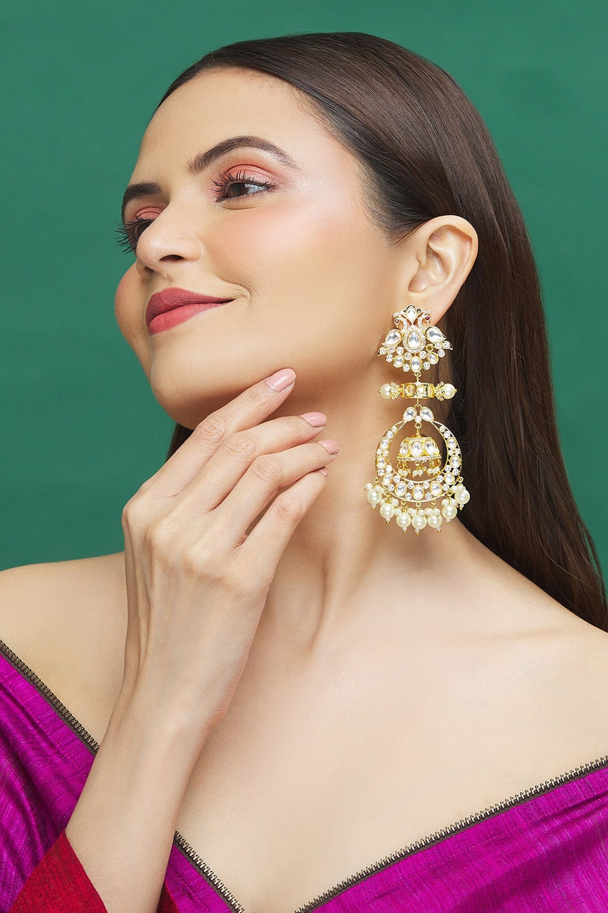 Kundan Embellished Dangler Earrings 
