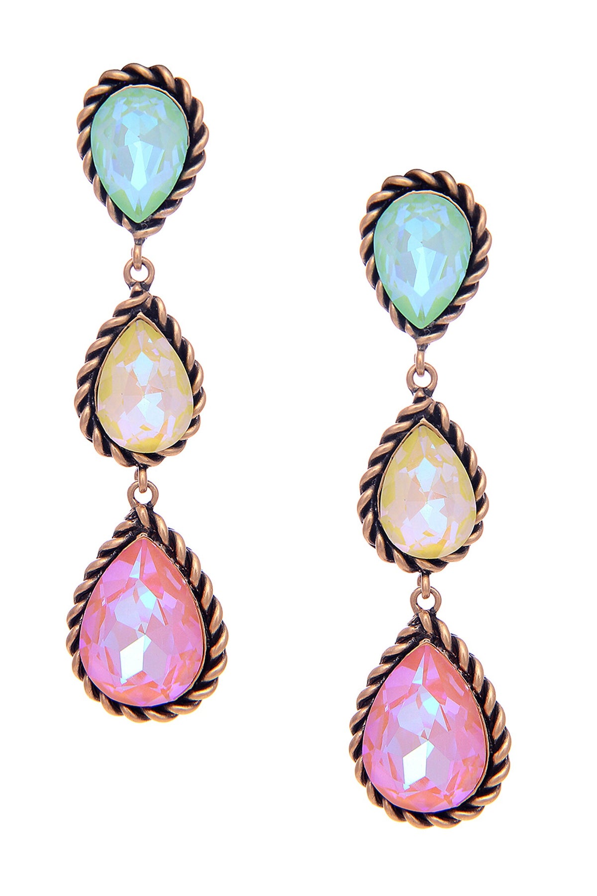 Layered Tear Drop Shaped Earrings 