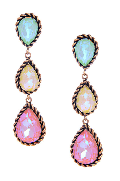 Layered Tear Drop Shaped Earrings 