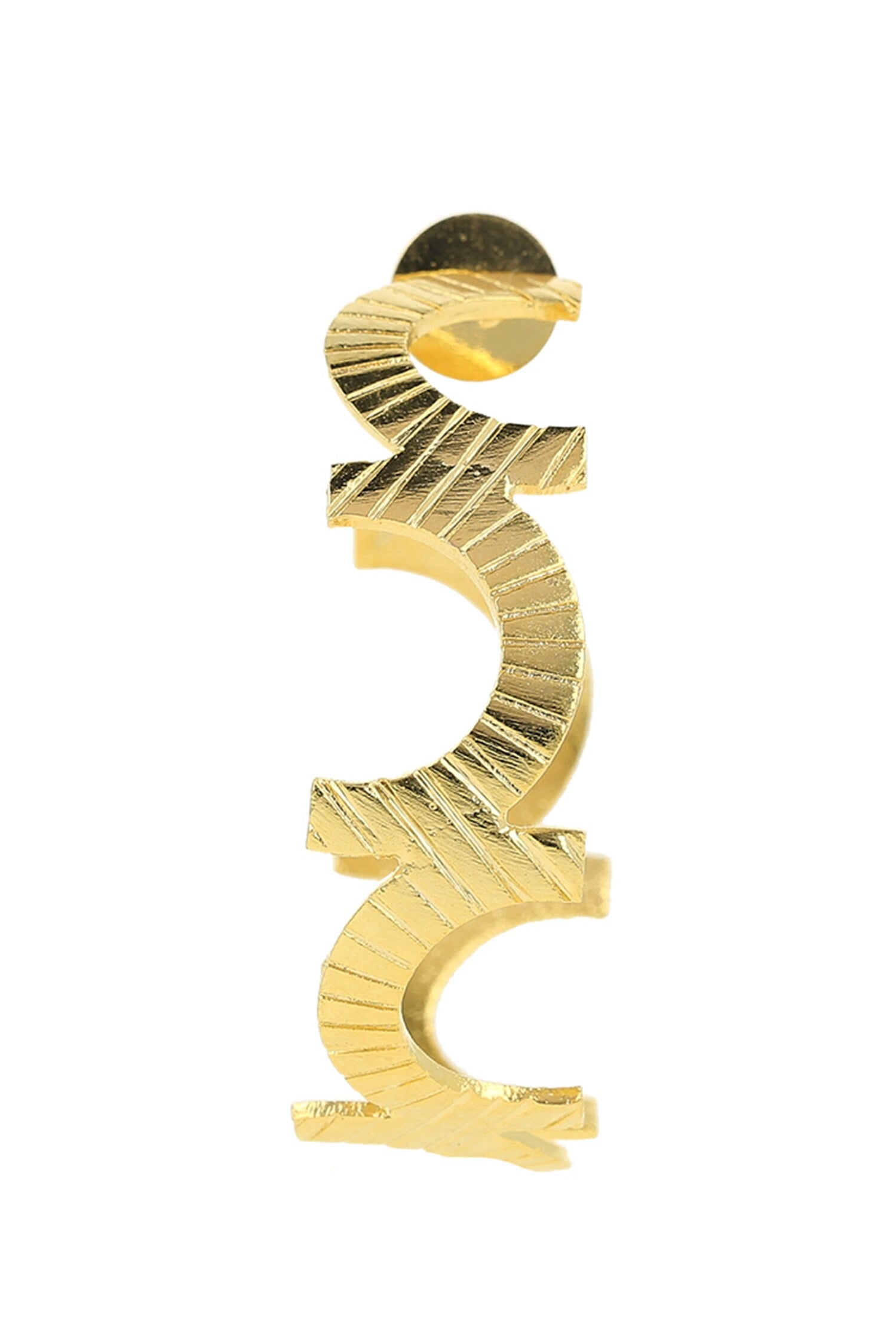 Textured C Shaped Hoop Earrings 